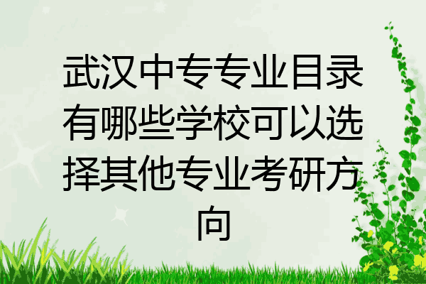 武汉中专专业目录有哪些学校可以选择其他专业考研方向