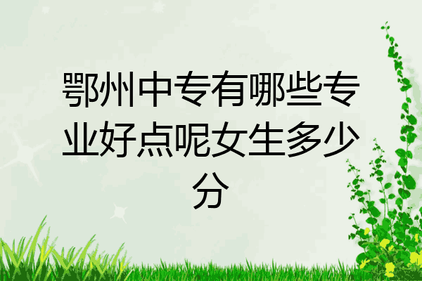 鄂州中专有哪些专业好点呢女生多少分