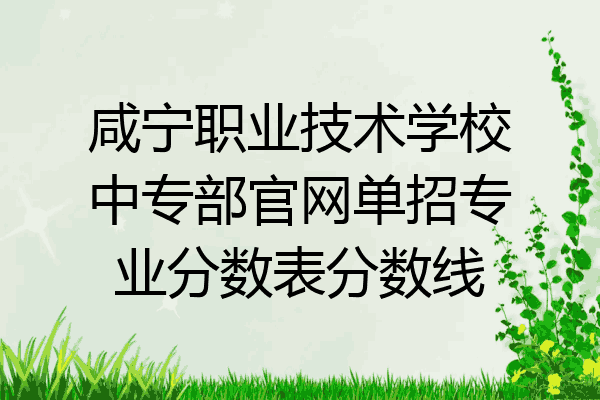 咸宁职业技术学校中专部官网单招专业分数表分数线