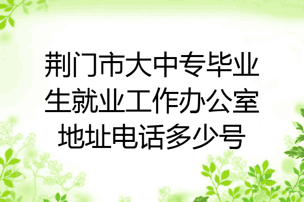 荆门市大中专毕业生就业工作办公室地址电话多少号