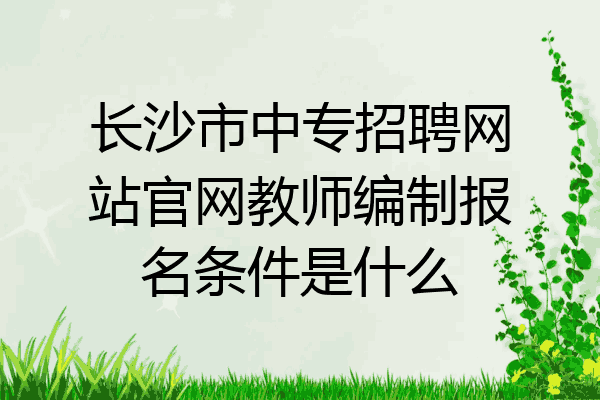 长沙市中专招聘网站官网教师编制报名条件是什么