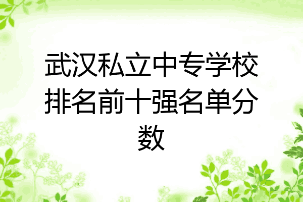 武汉私立中专学校排名前十强名单分数
