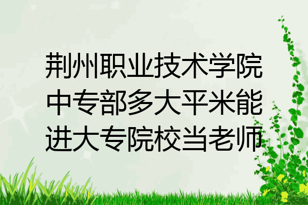 荆州职业技术学院中专部多大平米能进大专院校当老师