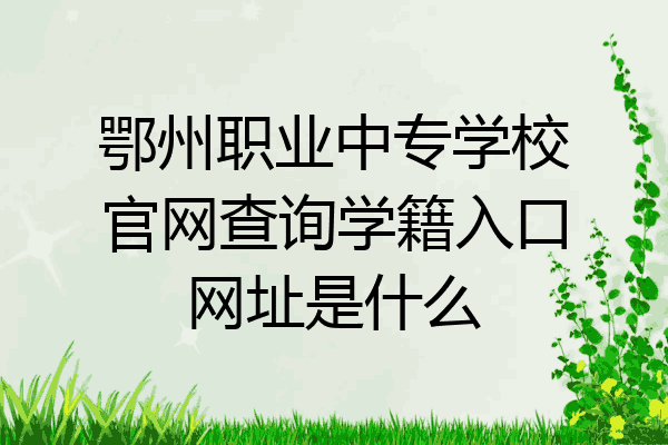 鄂州职业中专学校官网查询学籍入口网址是什么
