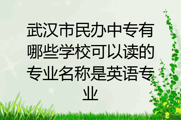 武汉市民办中专有哪些学校可以读的专业名称是英语专业