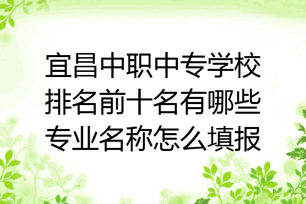 宜昌中职中专学校排名前十名有哪些专业名称怎么填报