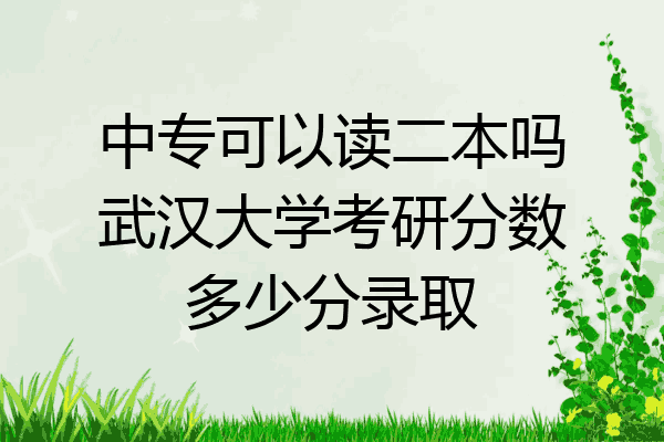 中专可以读二本吗武汉大学考研分数多少分录取
