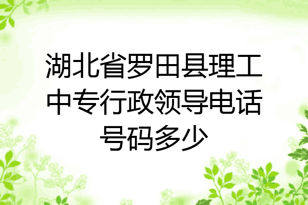 湖北省罗田县理工中专行政领导电话号码多少