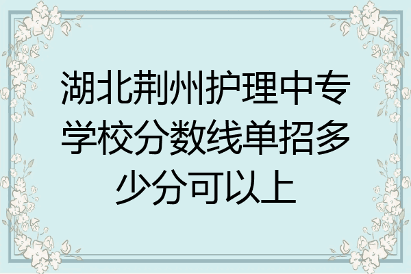 湖北荆州护理中专学校分数线单招多少分可以上
