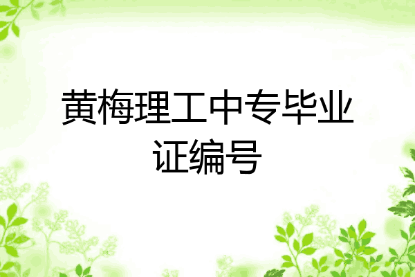 黄梅理工中专毕业证编号
