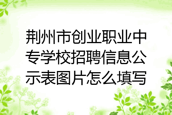 荆州市创业职业中专学校招聘信息公示表图片怎么填写