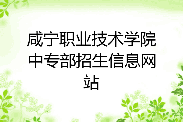 咸宁职业技术学院中专部招生信息网站