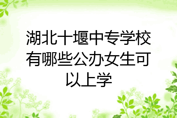 湖北十堰中专学校有哪些公办女生可以上学
