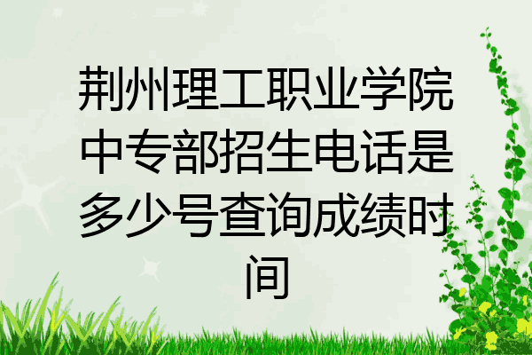 荆州理工职业学院中专部招生电话是多少号查询成绩时间