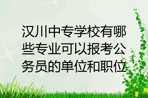 汉川中专学校有哪些专业可以报考公务员的单位和职位