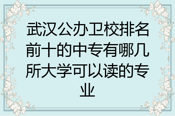 武汉公办卫校排名前十的中专有哪几所大学可以读的专业