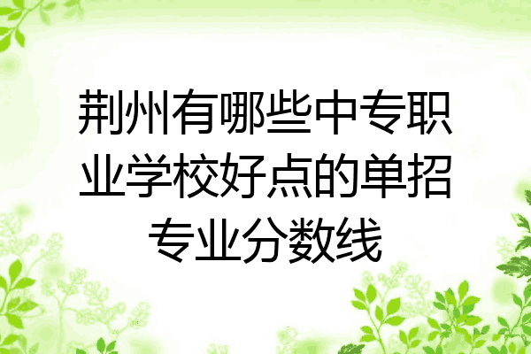 荆州有哪些中专职业学校好点的单招专业分数线