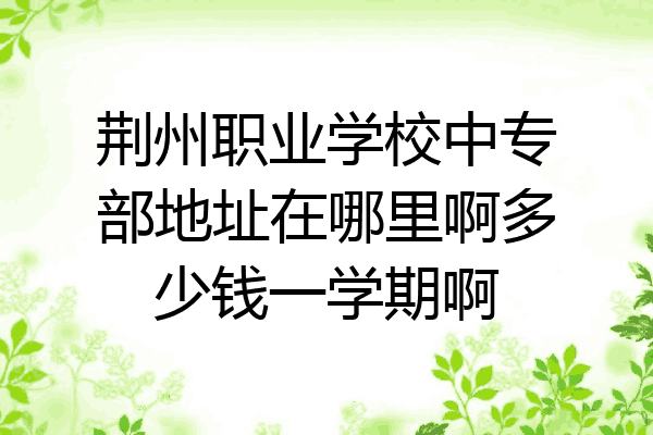 荆州职业学校中专部地址在哪里啊多少钱一学期啊