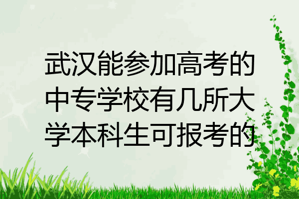 武汉能参加高考的中专学校有几所大学本科生可报考的
