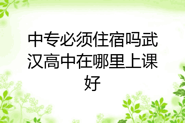 中专必须住宿吗武汉高中在哪里上课好
