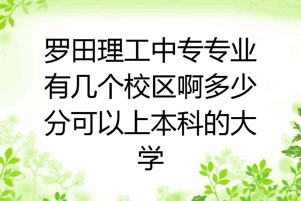 罗田理工中专专业有几个校区啊多少分可以上本科的大学