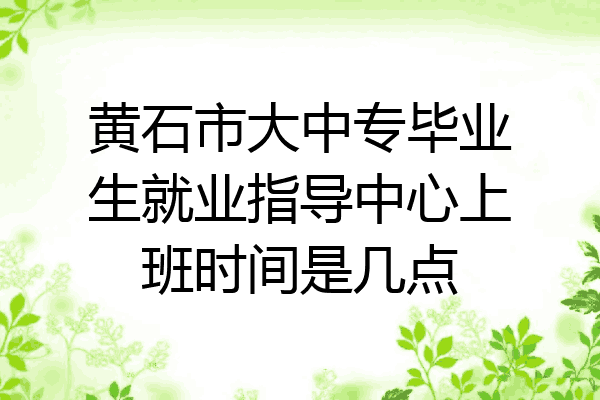 黄石市大中专毕业生就业指导中心上班时间是几点