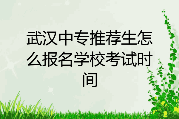 武汉中专推荐生怎么报名学校考试时间