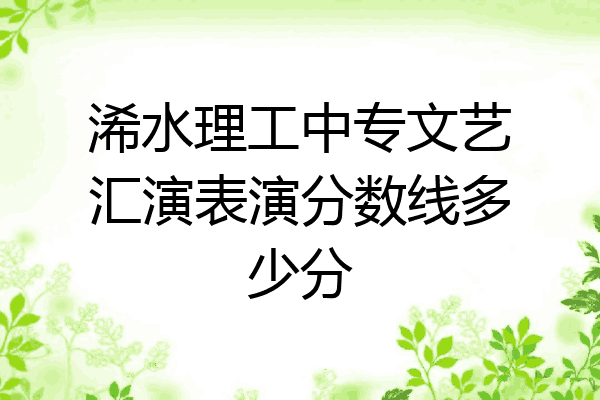 浠水理工中专文艺汇演表演分数线多少分