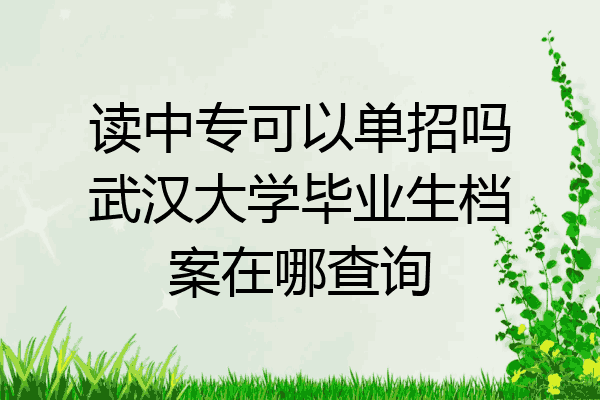 读中专可以单招吗武汉大学毕业生档案在哪查询