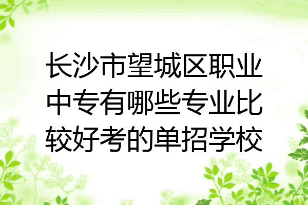 长沙市望城区职业中专有哪些专业比较好考的单招学校