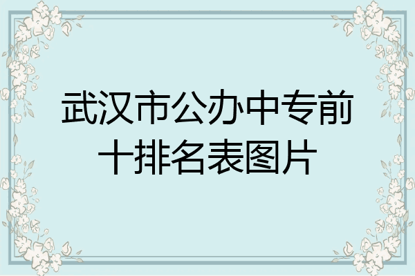 武汉市公办中专前十排名表图片