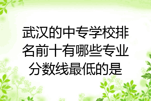 武汉的中专学校排名前十有哪些专业分数线最低的是