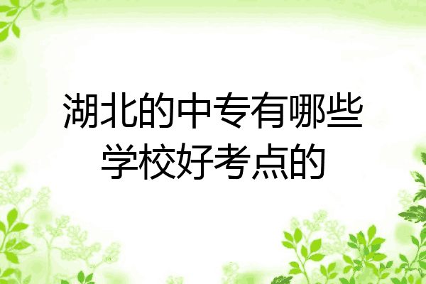 湖北的中专有哪些学校好考点的