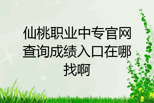 仙桃职业中专官网查询成绩入口在哪找啊