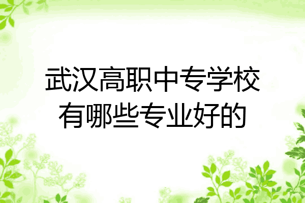 武汉高职中专学校有哪些专业好的