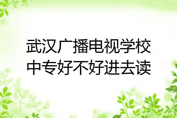 武汉广播电视学校中专好不好进去读