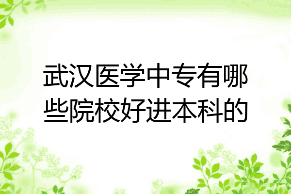 武汉医学中专有哪些院校好进本科的