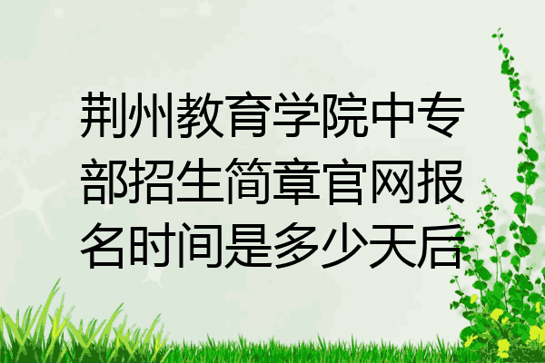 荆州教育学院中专部招生简章官网报名时间是多少天后
