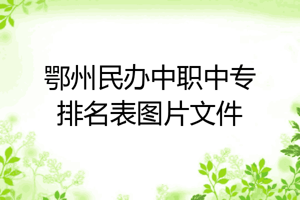 鄂州民办中职中专排名表图片文件