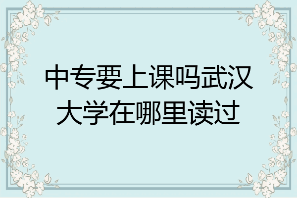 中专要上课吗武汉大学在哪里读过