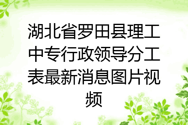 湖北省罗田县理工中专行政领导分工表最新消息图片视频