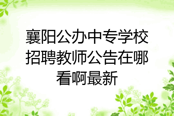 襄阳公办中专学校招聘教师公告在哪看啊最新