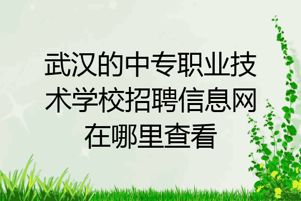 武汉的中专职业技术学校招聘信息网在哪里查看