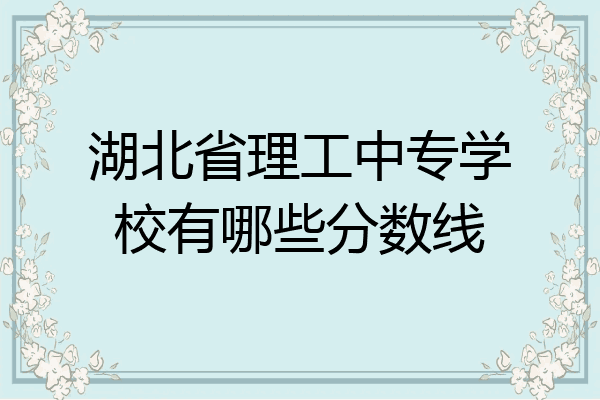 湖北省理工中专学校有哪些分数线