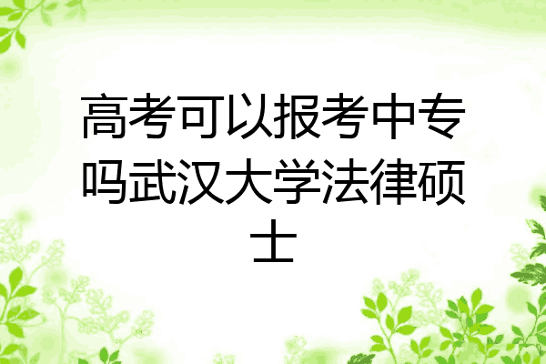 高考可以报考中专吗武汉大学法律硕士