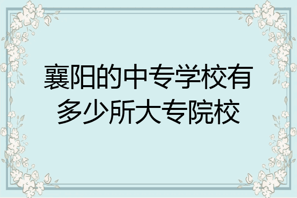 襄阳的中专学校有多少所大专院校