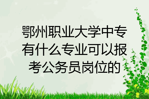 鄂州职业大学中专有什么专业可以报考公务员岗位的