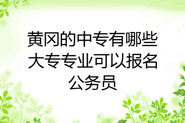黄冈的中专有哪些大专专业可以报名公务员