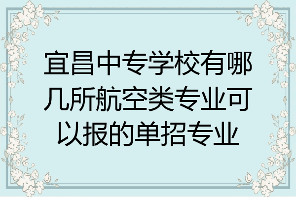 宜昌中专学校有哪几所航空类专业可以报的单招专业