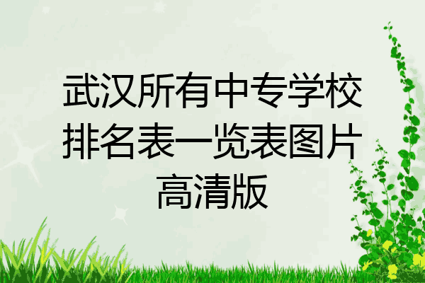 武汉所有中专学校排名表一览表图片高清版